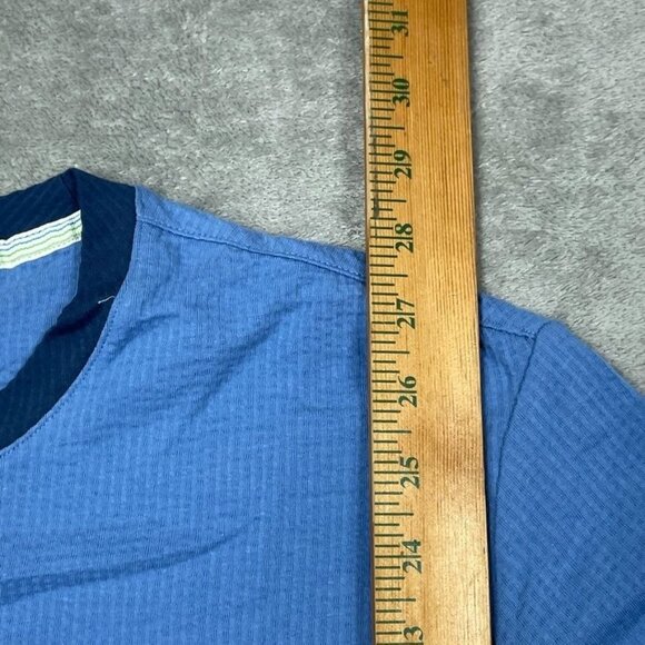 Scotch & Soda Mens Blue Textured T-Shirt Medium 97% Cotton Stretch Ribbed a0271 - Picture 4 of 8